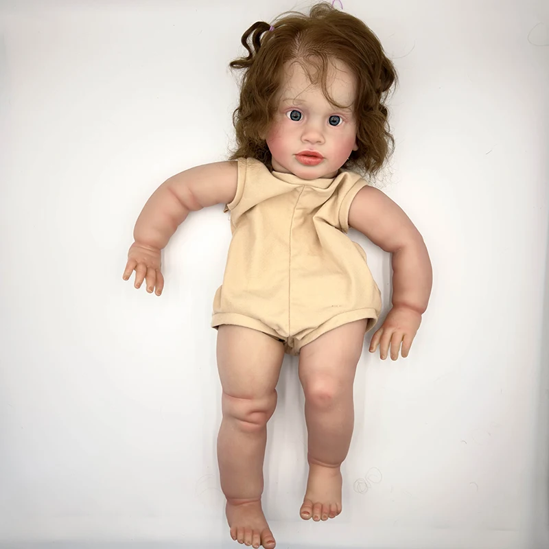 Kit de muñeca Reborn de 26 pulgadas y 66cm, piezas de muñeca sin terminar pintadas de tacto suave Pippa con tela para el cuerpo y ojos