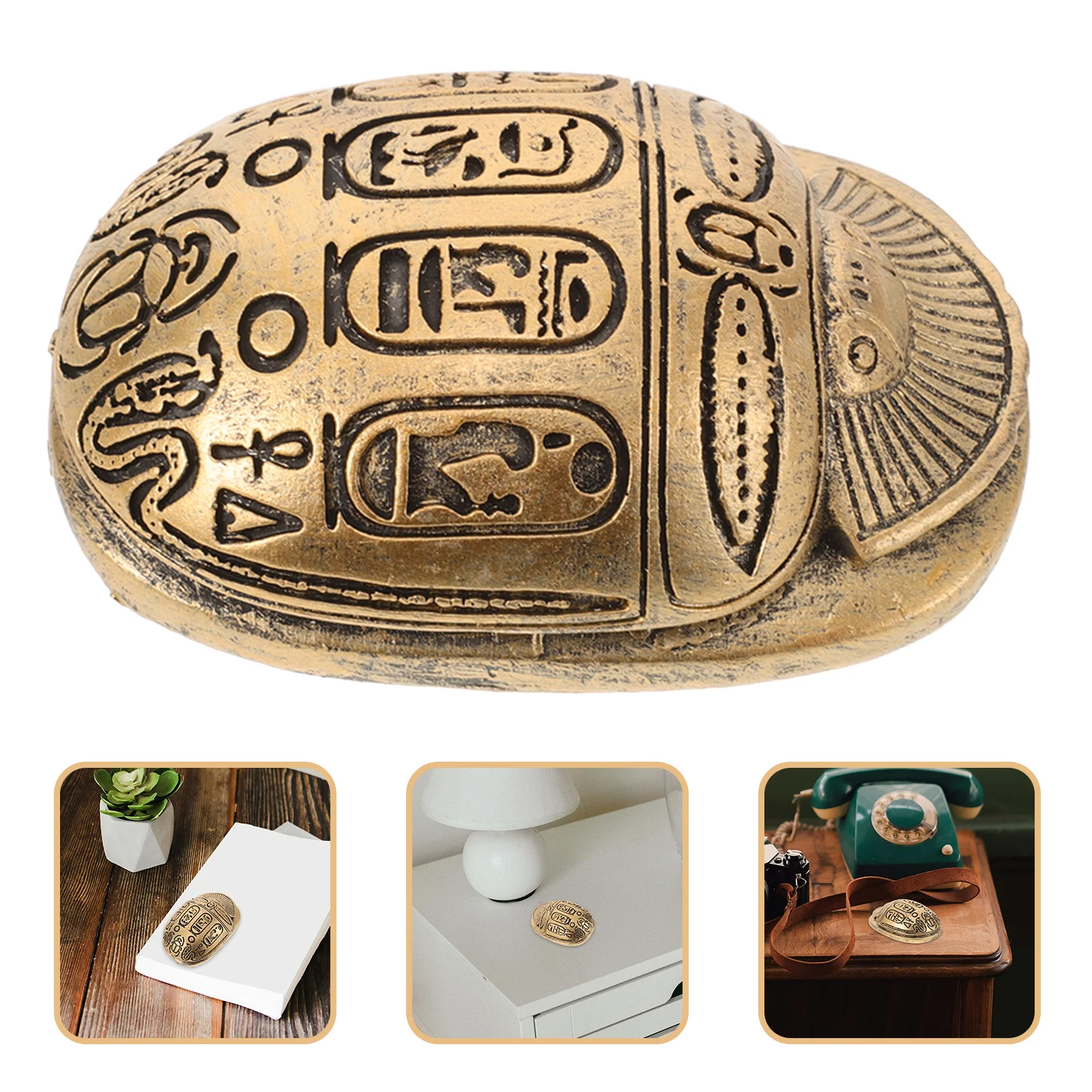 Antiguo Egipto inspirado escarabajo escarabajo resina arte pieza decoración del hogar símbolo de buena elegante decoración de escritorio egipcia