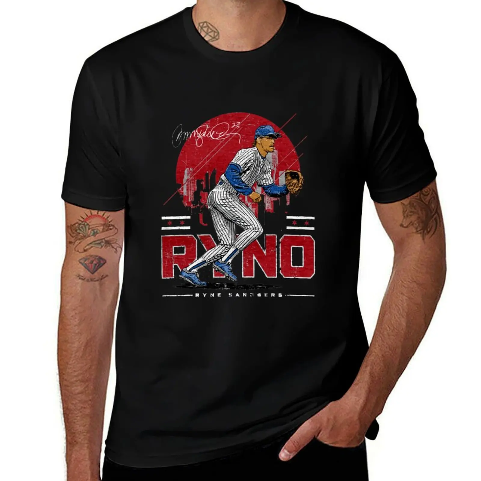 Ryne Sandberg Skyline T-Shirt vintage anime shirt cotton graphic tees luxury t-shirt t shirts for men