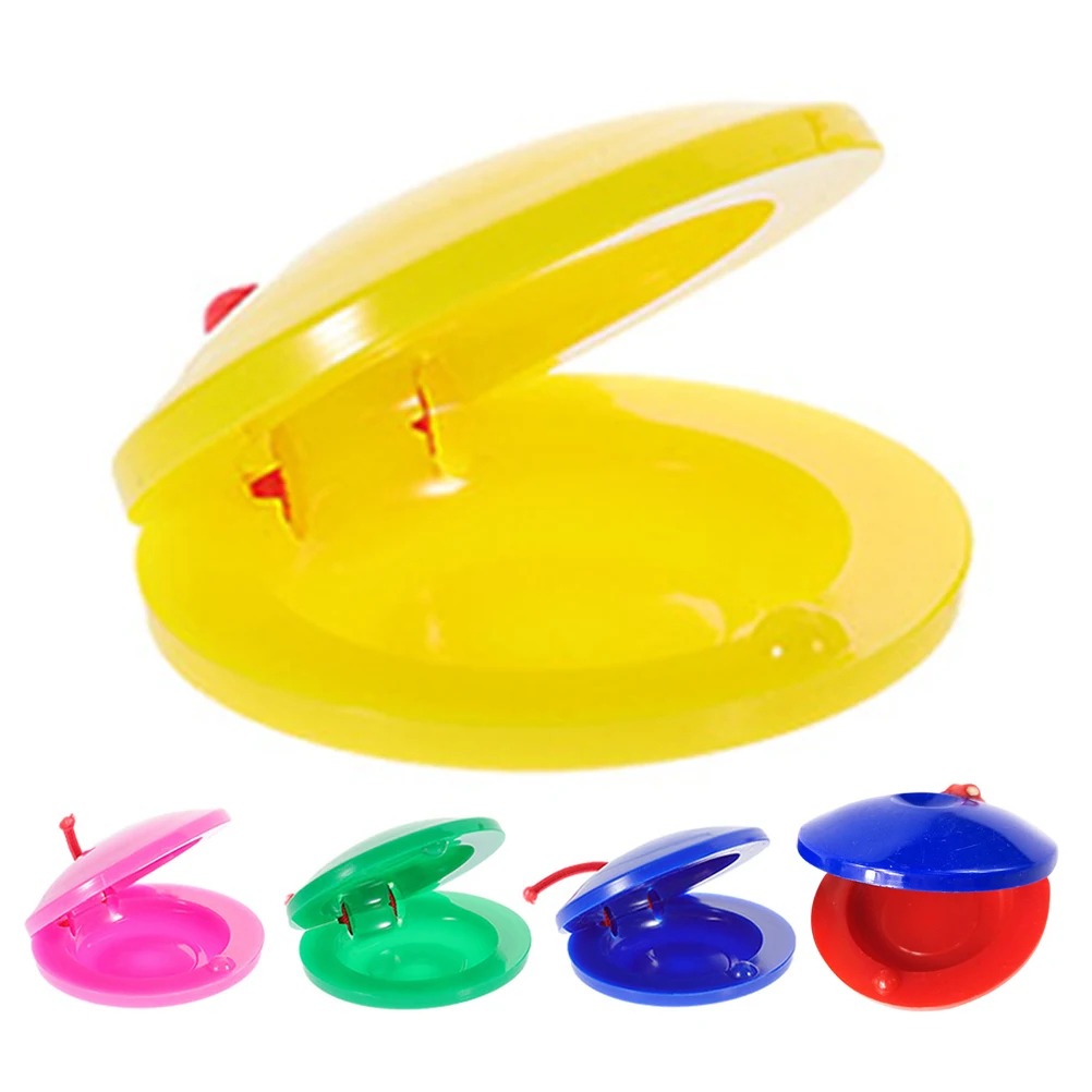 

5 Pcs Plastic Castanets Musical Instruments Kids Rounded Edges Safe PP Material Lightweight Classroom Rhythm