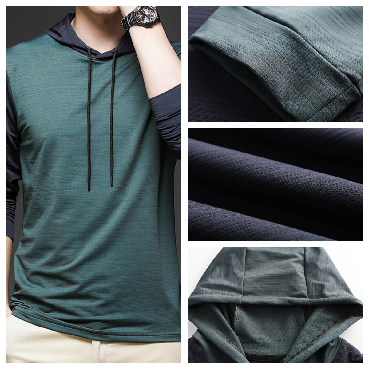 

Футболка с длинным рукавом, модная дышащая кофта для бега, простая универсальная мужская повседневная куртка, стильная спортивная куртка на каждый день, быстросохнущая.