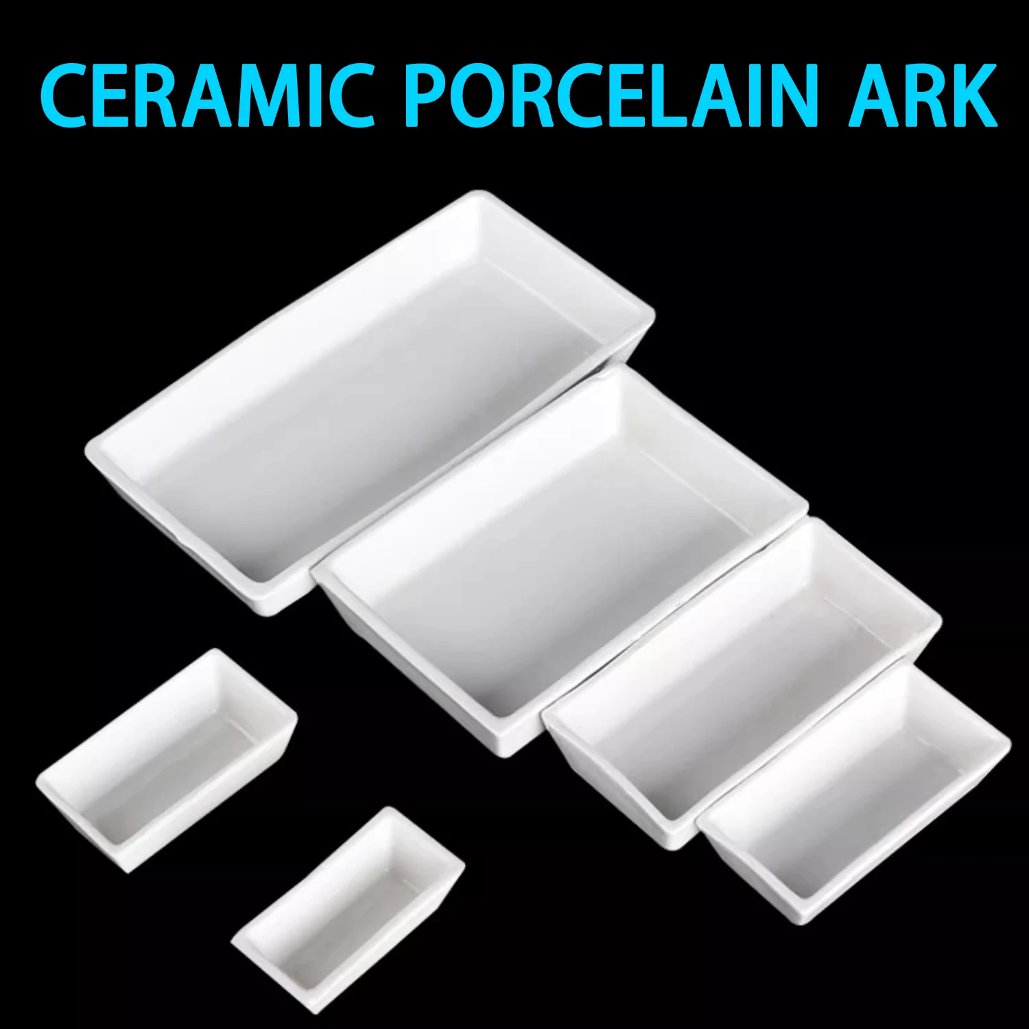 

1 Piece of porcelain ark square porcelain boat high temperature resistant ceramic gray dish laboratory consumables