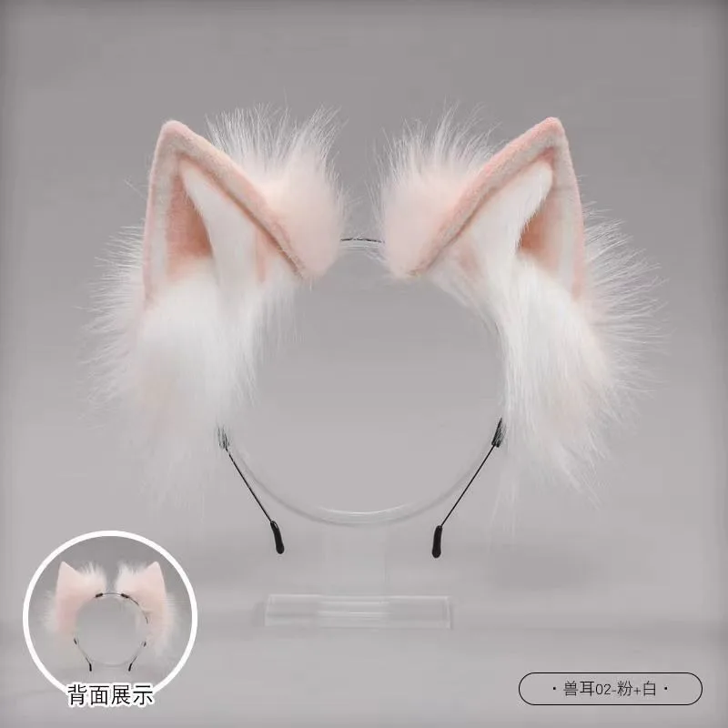 Fox Ear Hoofdband Kawaii Kat Oren Hoofddeksels Meisje Cosplay Haaraccessoires Vrouwen Haar Hoepel Halloween Feest Rollenspel Kostuum Rekwisieten