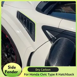 Dry Carbon Side Fender Air Vent Trims Covers for Honda Civic Type R Hatchback 4-Door 2015 2016 Car Air Vent Outlet Scoop Cover