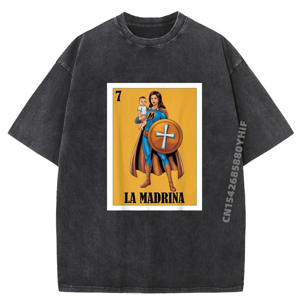 

Funny Mexican Baptism Superhero La Super Madrina Clothing Funny Gifts Mens Leisure Washed T Shirt Chinese Style