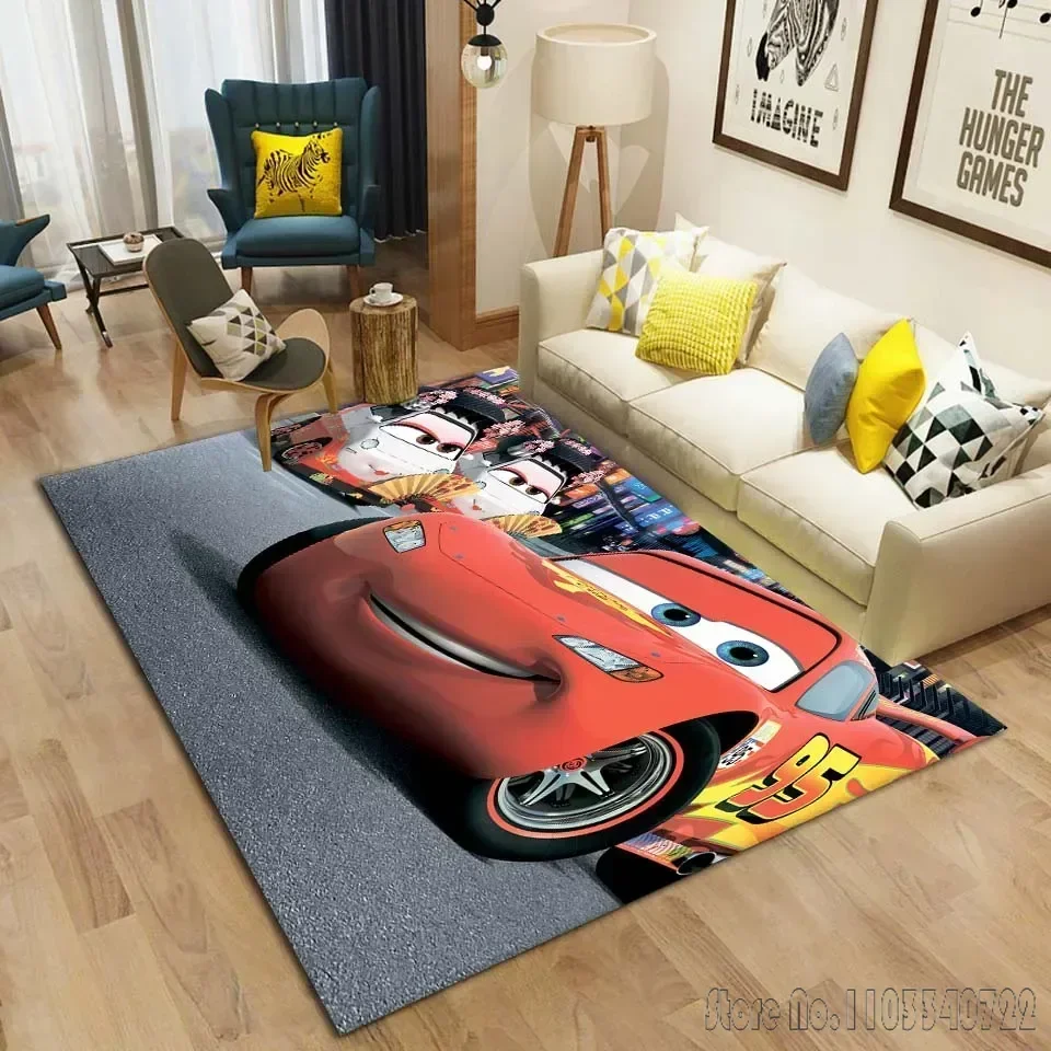 Disney McQueen 95 Car Pattern Rug Carpets 80x120cm Decor for Bathroom Kids Floor Mat Living Room Children's Bedroom Sofa