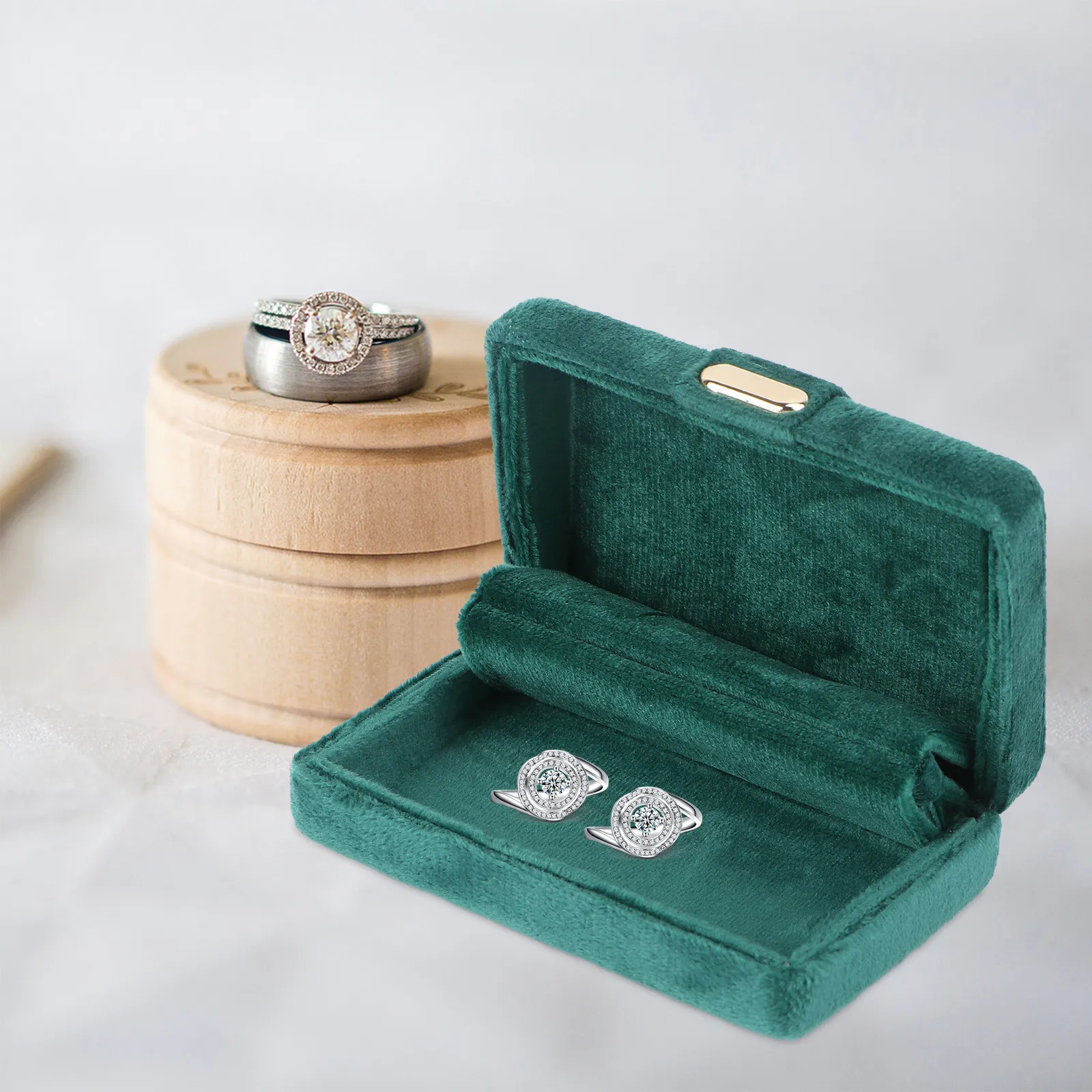 

1Pcs Jewelry Storage Box Flannel High-Grade Organizer for Rings Necklaces Bracelets Portable Jewelry Holder Travel Case