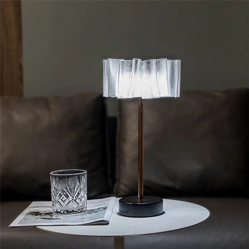 LICE-مطوي أباجورة شحن الجدول مصباح الليل حامل مصباح لمصباح غرفة النوم مطعم 3-Level سطوع جو الديكور