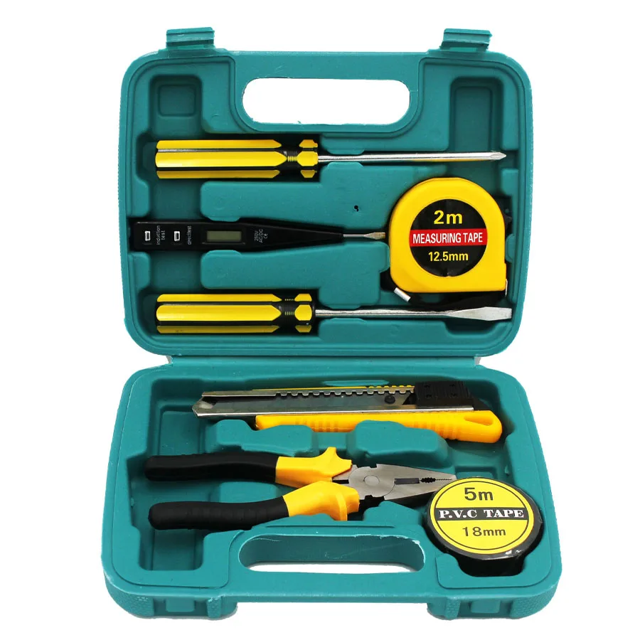Deep Excavation Combination Toolbox Set Of 8 Pieces, Portable Hardware Toolbox Gift Tools