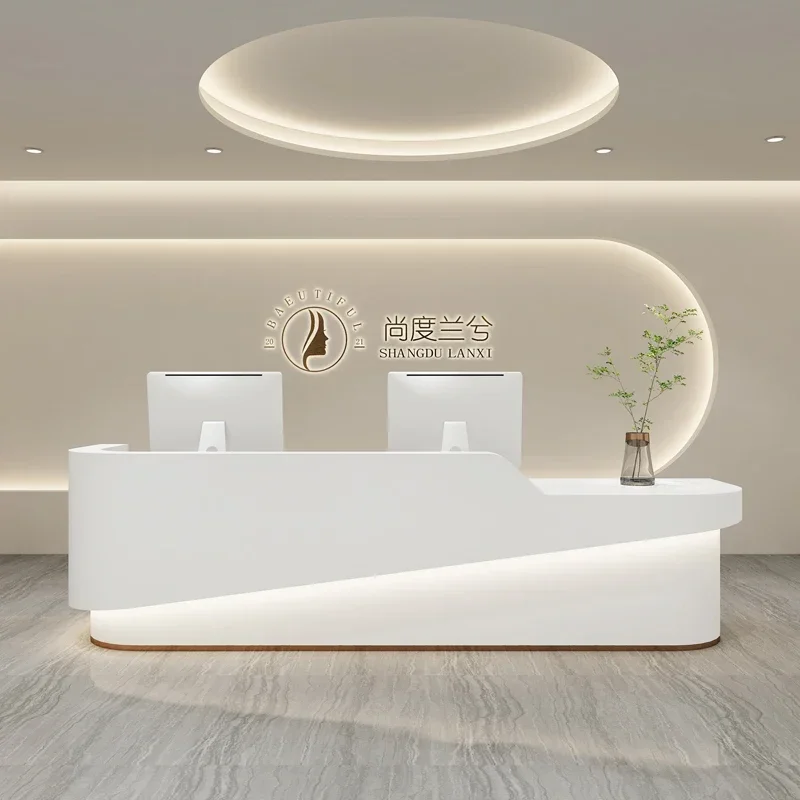 Reception Desk Modern Aesthetic Salon Counter Shop Service Professional Center Furniture Luxury Grocery Empfangstheke Table Bar