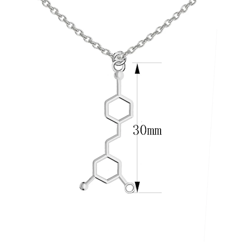 3D Serotonin Adrenaline Caffeine Dopamine Molecule Science Biology Chemical Charm Pendant Necklace Chemistry Fashion Jewelry