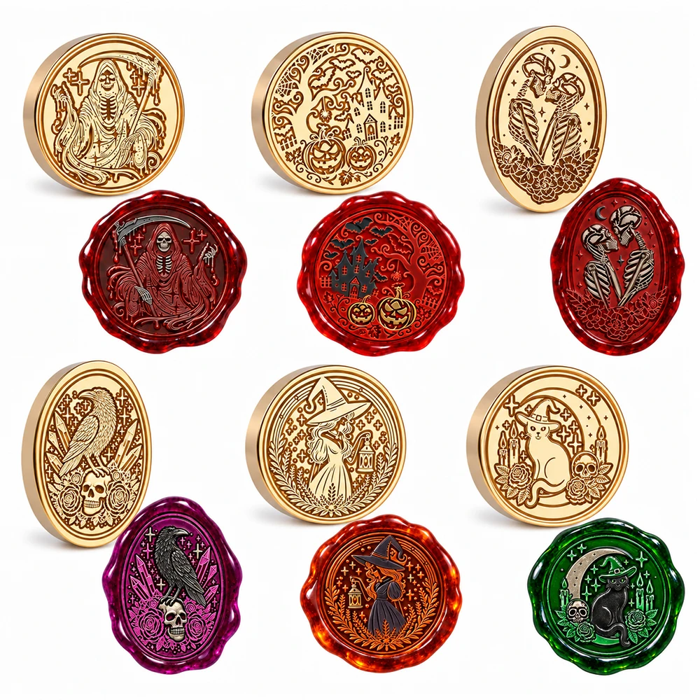 Wax Seal Stamp Set - Gothic Halloween Wax Seal Stamp Heads