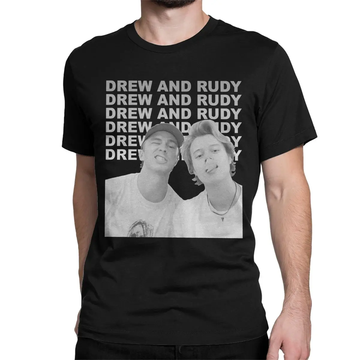 Funny Drew Starkey And Rudy Pankow T-Shirts Men Women\'s O Neck Pure Cotton T Shirts Actor Tee Shirt Gift Idea Clothing