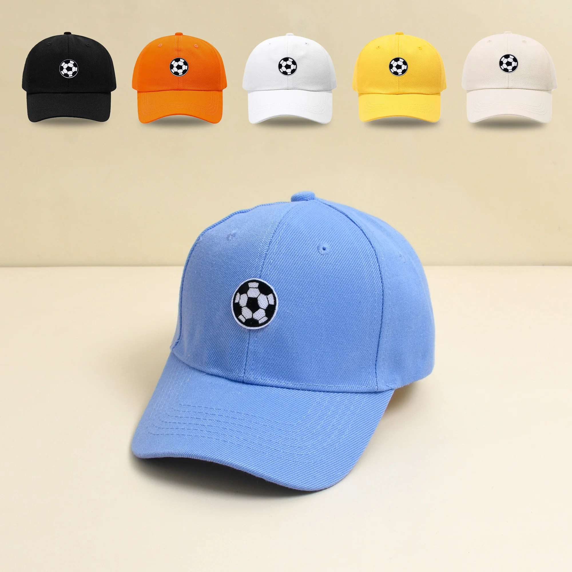 4-9-year-old children's soccer patterned baseball cap, outdoor sports cap, for daily leisure hiking, hiking, and watching games