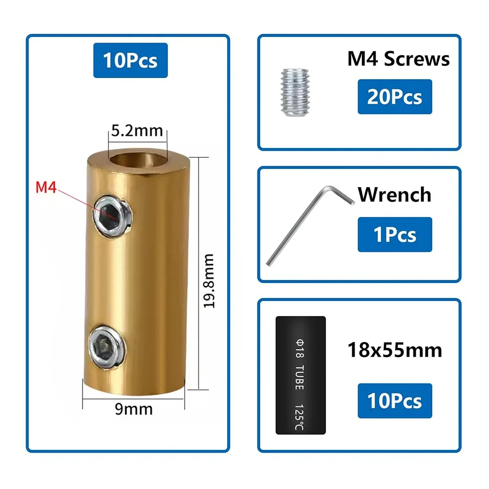 10pcs Copper Tube Waterproof Crimp Quick Docking 6 Gauge Wire Connectors High Quality Electrical Equipment Supplies