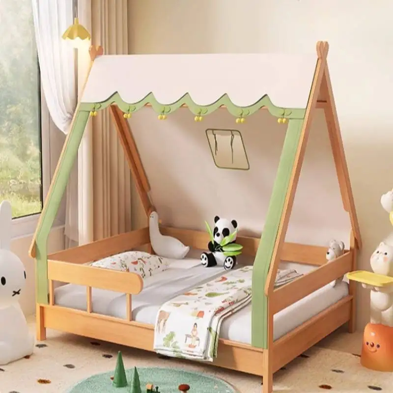 سرير أطفال بسيط بمظلة بسيط فاخر أوروبي سرير أطفال خشبي مخصص تصميم فردي حديث Lettino Per Bambini أثاث منزلي #2