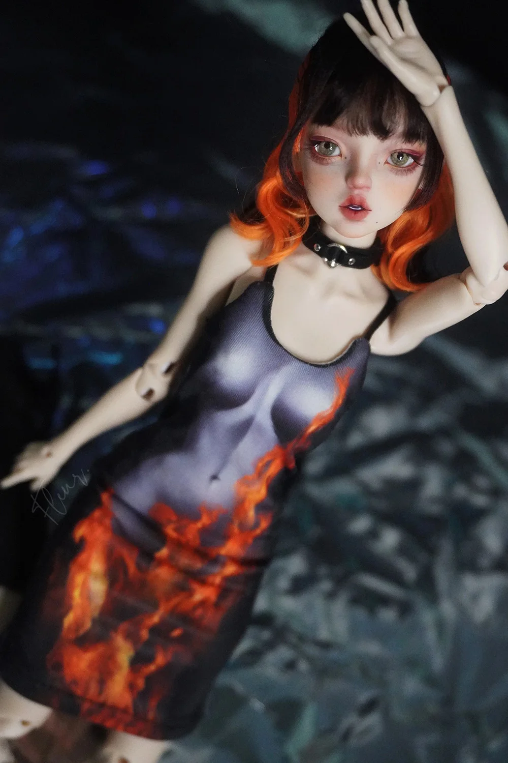 1/6 BJD Dolls Illusionary Art Printed Sling Mid Dress Tight Strap Hips Wrap Skirts for ob24 Specoal 6-point DOOARE Barbi Blyth - view 2