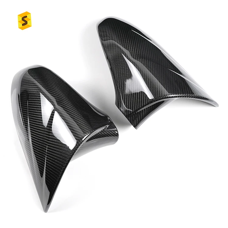 Shasha Carbon 2pcs Dry Carbon Mirrors Replacement  Car Carbon Fiber Rearview Mirror Cover For Lexs ES IS LS CT GS RC/RCF