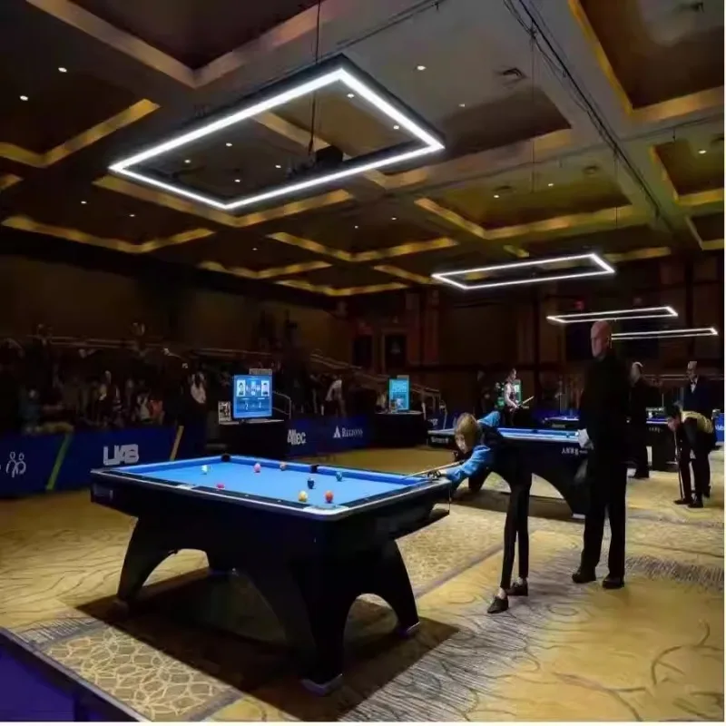 Billiards Room Billiards Table Demberwang Modern Linear Rectangle Light Emitting Diode Chandelier