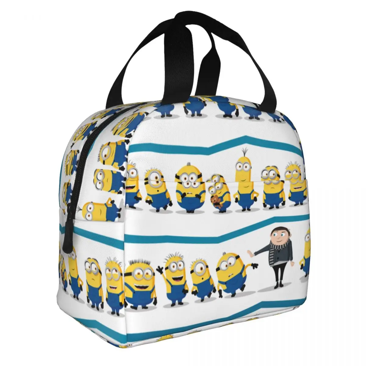 Minions Gru & Minions borsa per il pranzo isolata Line-Up borsa termica riutilizzabile ad alta capacità Tote Lunch Box College Picnic Food Bag