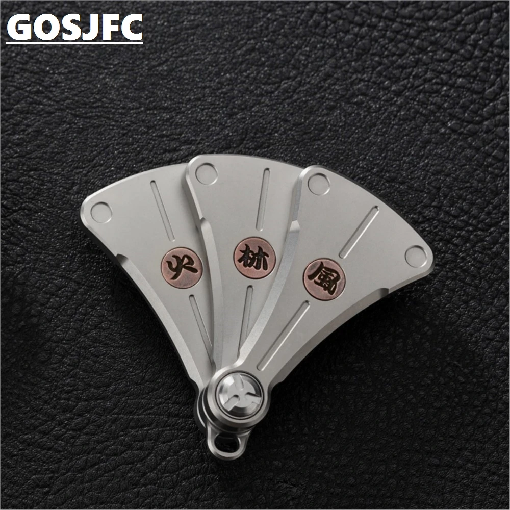 EDC Zirconium Alloy Folding Fan Push Slider Decompression Fingertip Gyro Magnetic Toys