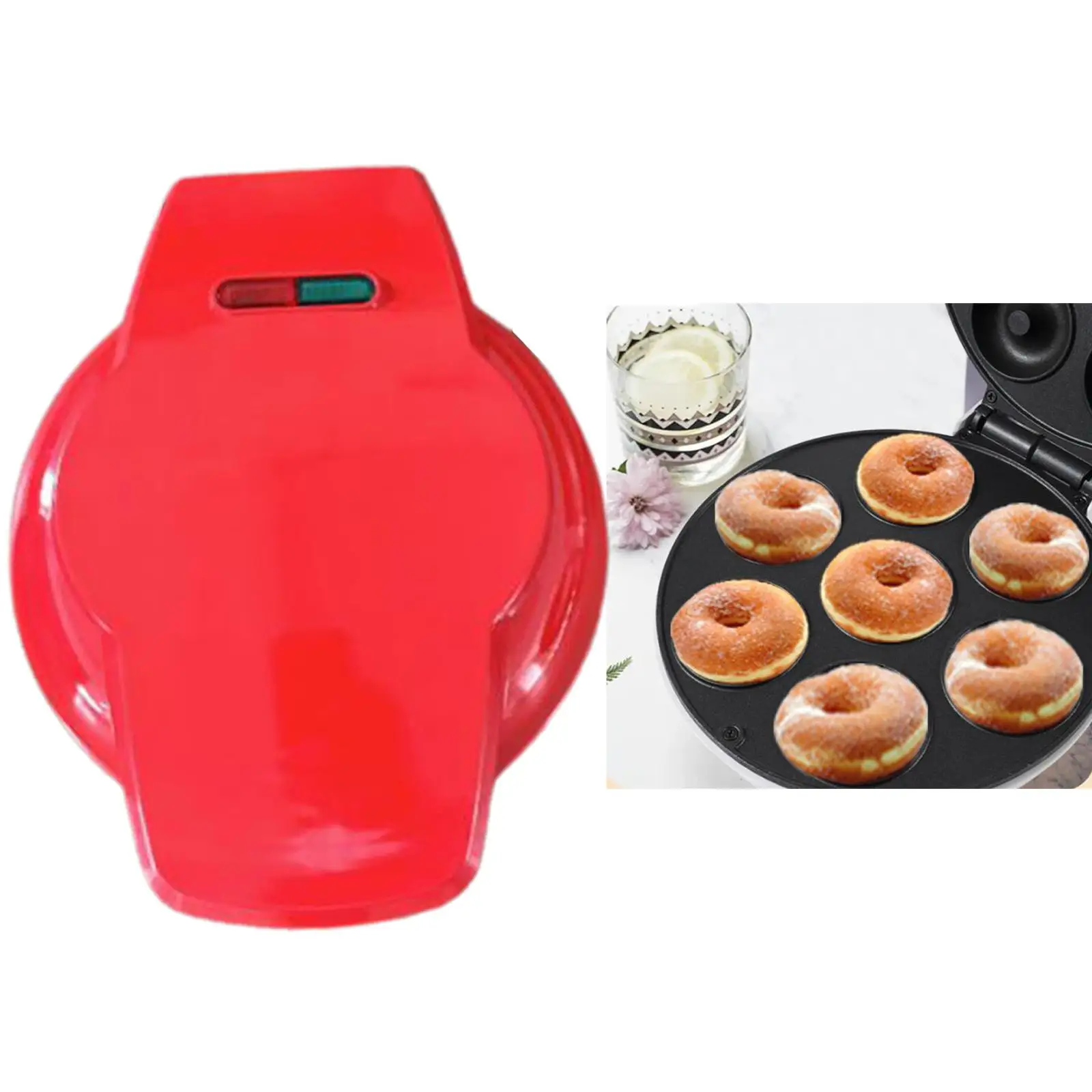 

Mini Donuts Maker Makes 7 Doughnuts Donut Print Nonstick 1200W Homemade Doughnut