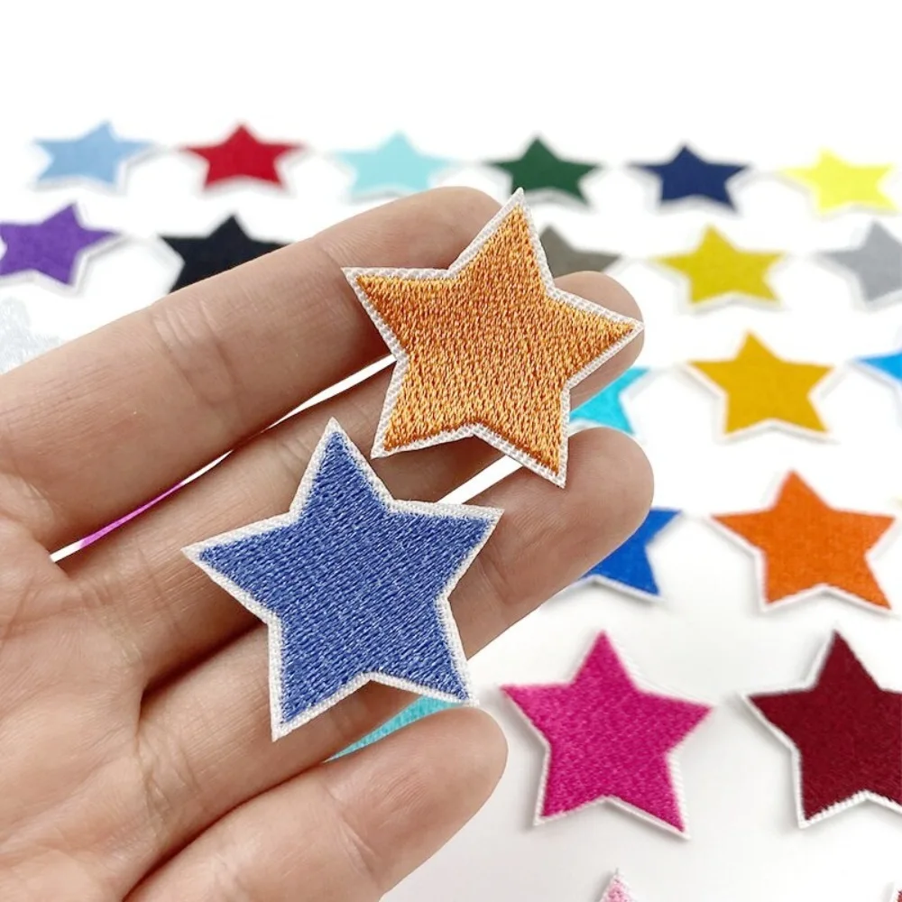 

Colorful Star Embroidery Patch DIY T-shirt Backpack Iron on Patches Hats Badge Decoration Accessory Sewing Appliques Stickers