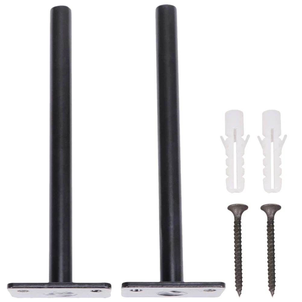 

2pcs Heavy Duty Wall Mounted Shelf Brackets Black Metal Support Brackets For Bookshelves Partitions Easy To Install Load Bearing