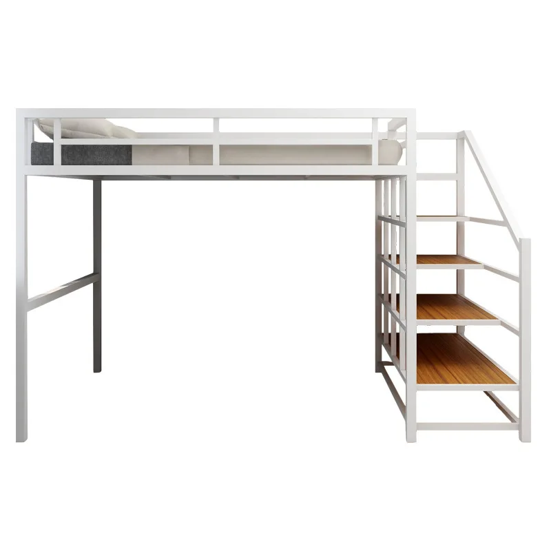

Elevated bed Adult Children Double-layer loft space-saving upper and lower bunk iron frame bed