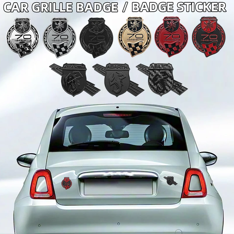 Logotipo de escorpión 3D para Fiat Abarth 500 500X 1000TC 1100 Spider 595 695, insignia con emblema, pegatina para maletero trasero de parrilla de cabeza de coche