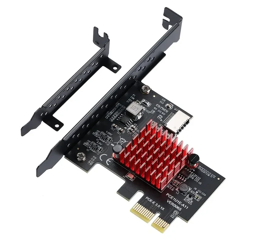 

Новинка, плата расширения PCI Express 3,0 X1 USB 3,2, Фотокарта PCIe, передний адаптер Type-C, переходник Type-E, USB, Φ 10 Гбит/с, плата расширения