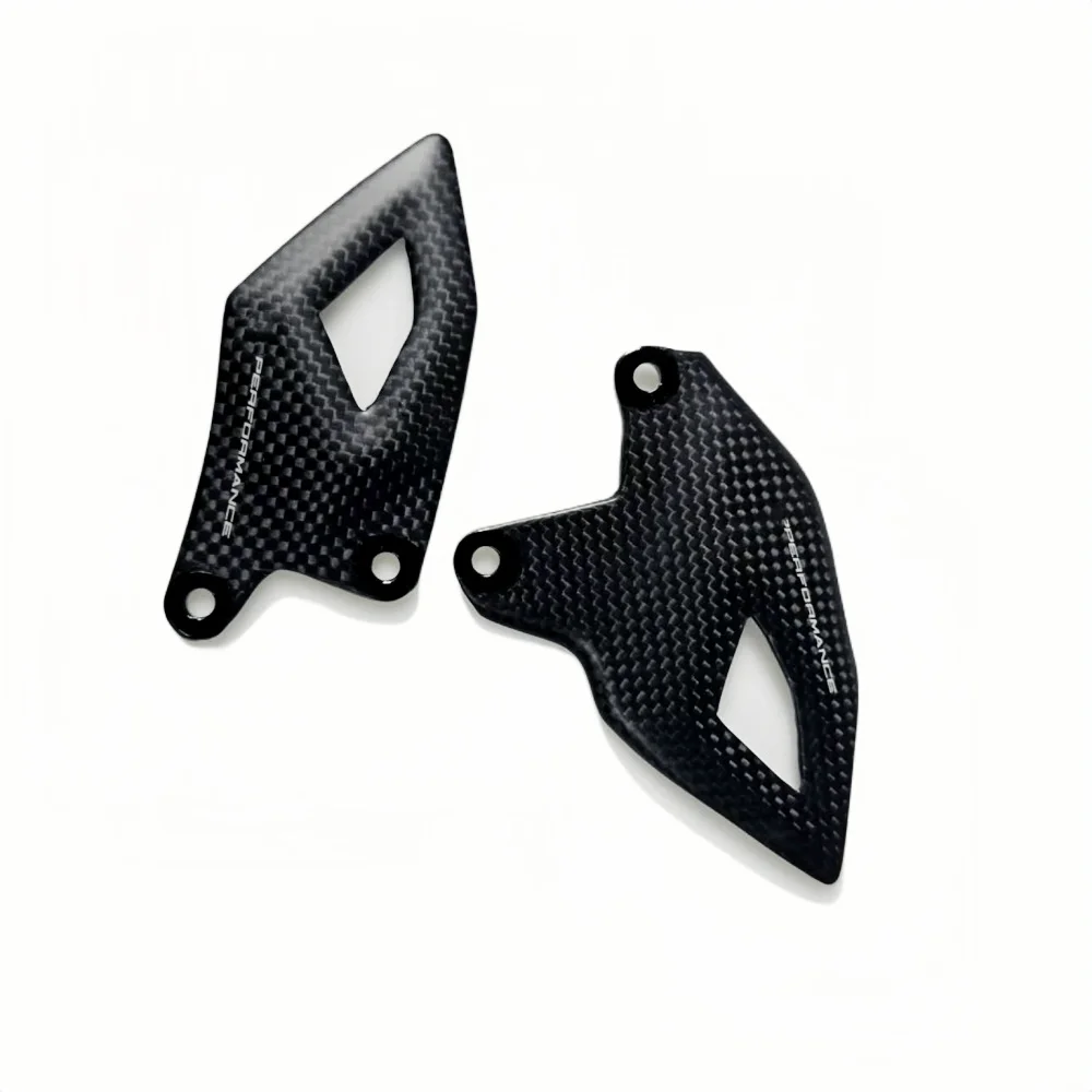 Para ducati panigale v4 v4s 2025 verdadeiro 100% fibra de carbono acessórios da motocicleta calcanhar guarda placas apoio para os pés