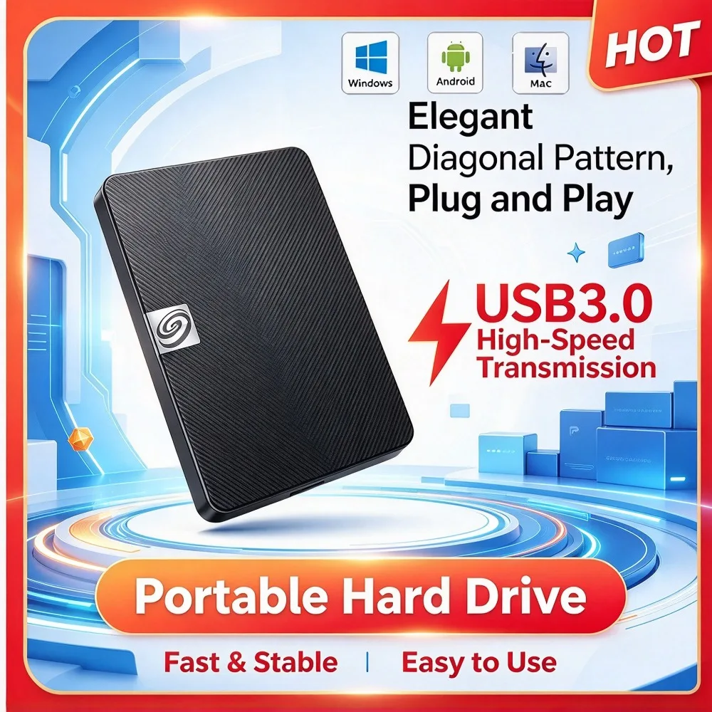 Original Mobile Hard Drive 1TB 2TB High Speed External Hard Disk USB3.0 External HDD Storage Device for Laptop Desktop PC Mac