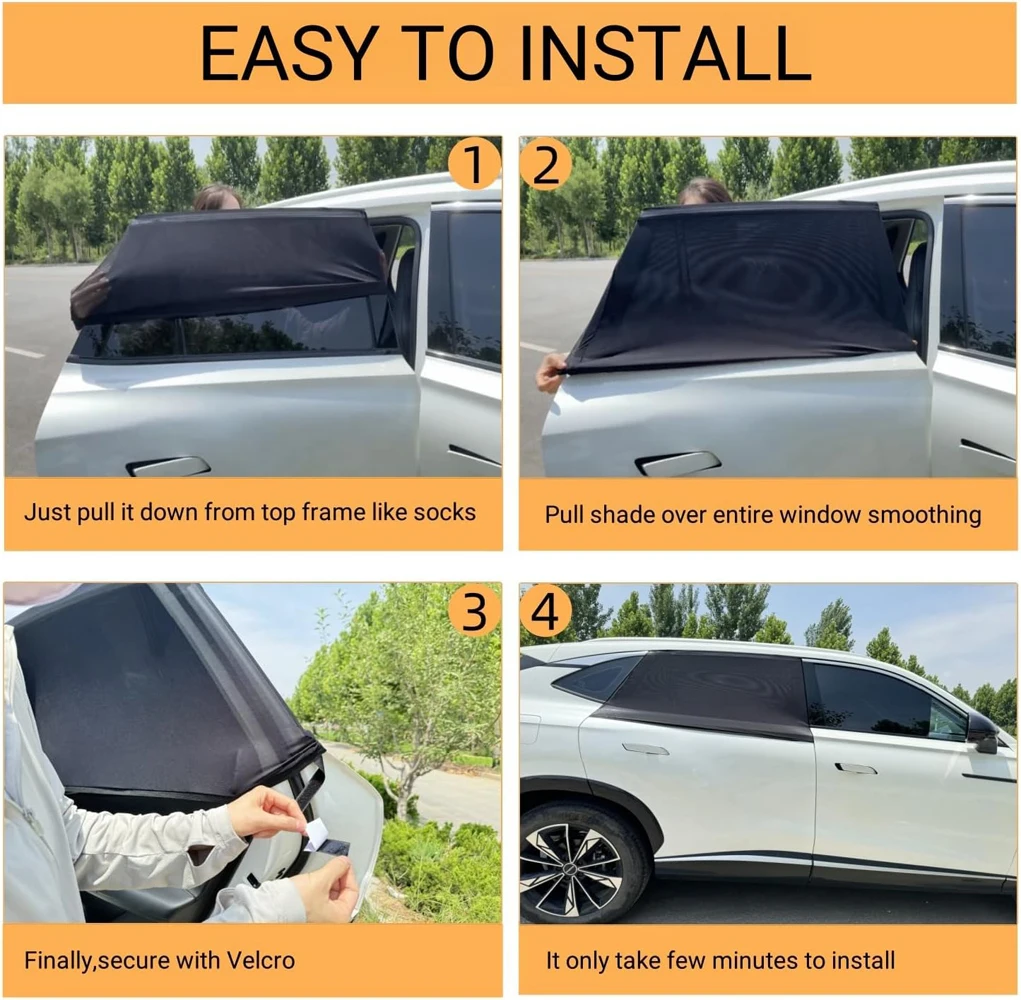 

Car Mosquito Screen Window Net Sunshade Curtain Sunscreen for Vehicle Windows - Portable Bug Barrier for Car Windows