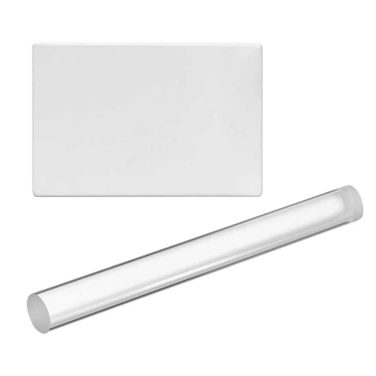 ULTNICE 2pcs Acrylic Clay Roller with Acrylic Sheet Backing Board Essential Modelling Clay Tools acrylic rollers