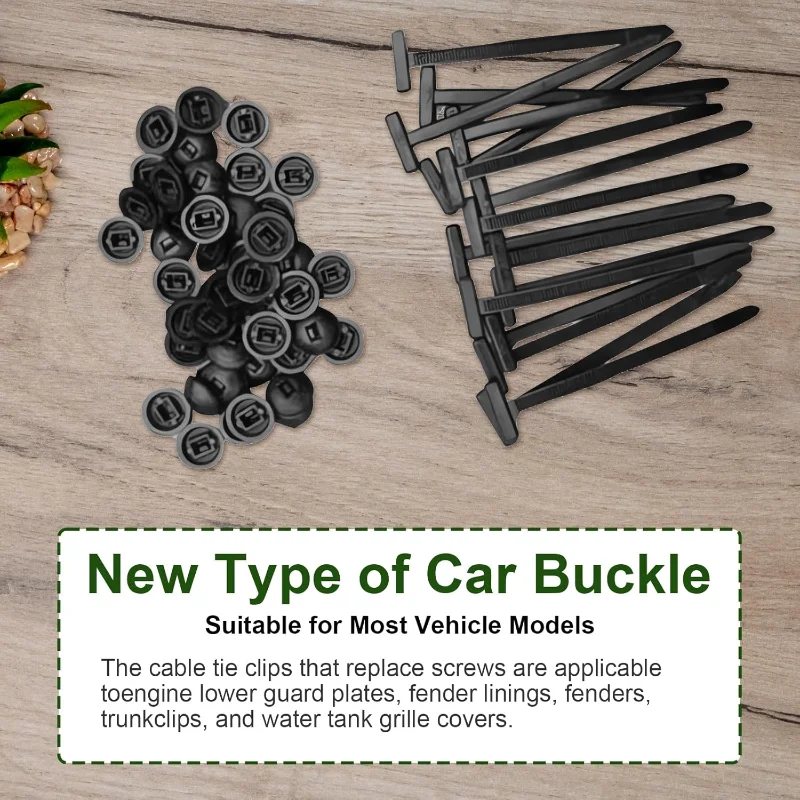 1000-1PCS Heavy Duty Cable Tie Buckle with Pin Button Universal Self-Locking Nylon Zip Ties Car Daily Repair Tool car supplies