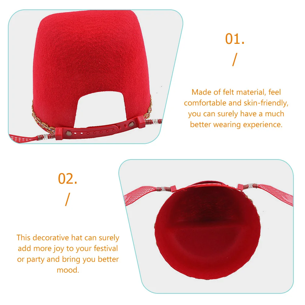 Festival headwear tradicional chinês chapéu prop cor brilhante retro olhar traje acessório para festa dança desempenho