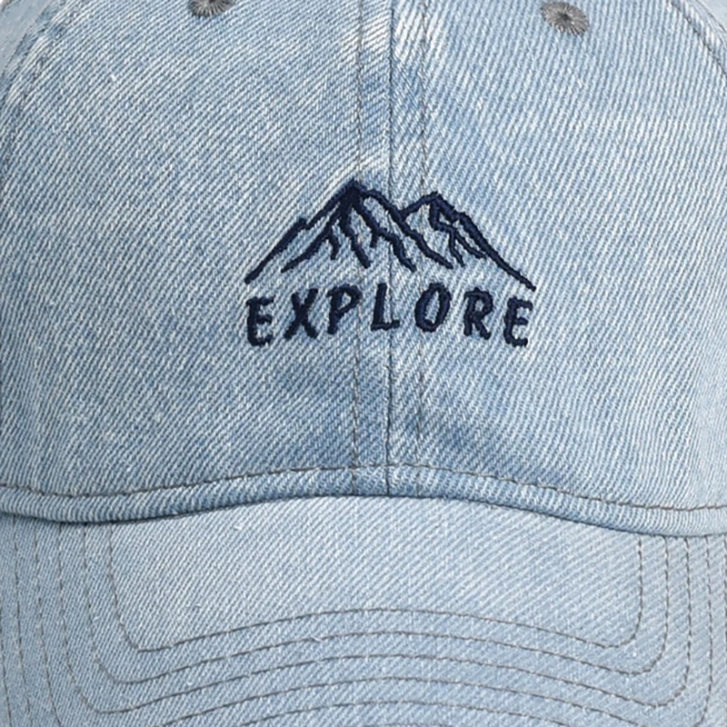 Mountain Range Embroidery Baseball Caps Vintage Washed Distressed Cap Fashion Sports Denim Hats Plain women Men Dad Cap