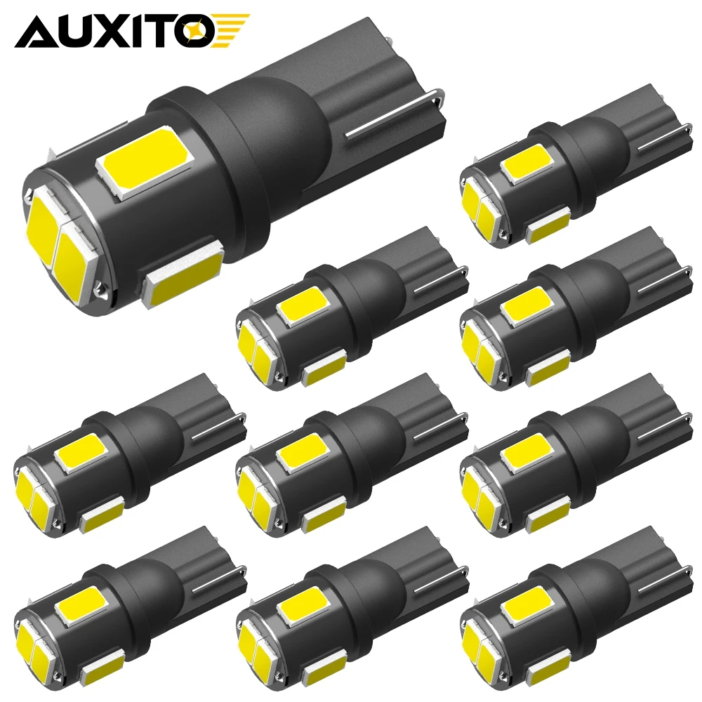 AUXITO 10szt T10 W5W Żarówka LED 194 168 Lampa LED Oświetlenie wnętrza samochodu dla Ford Focus BMW E93 E90 E60 E87 E46 E39 E30 E31 E32 E52 E53