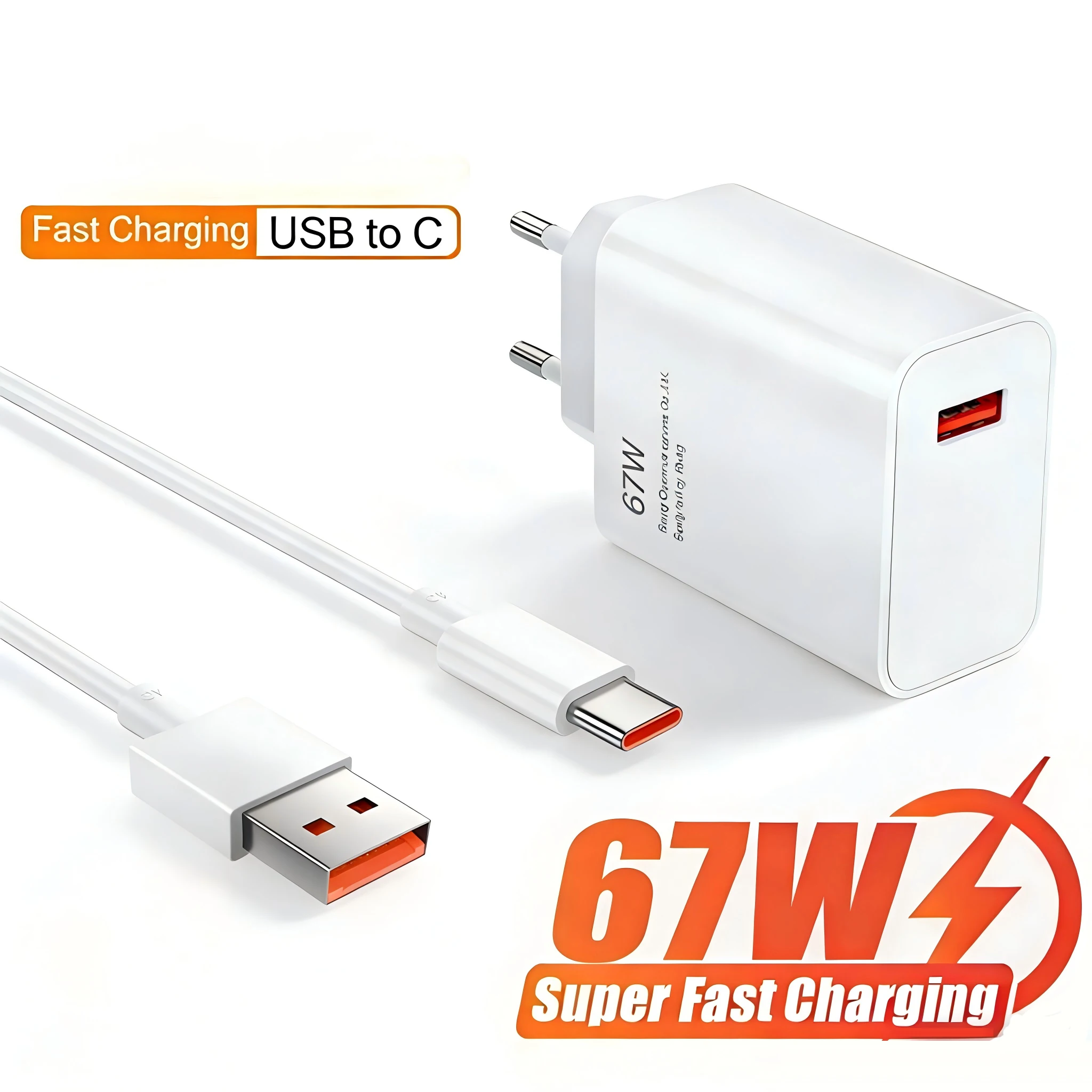 67W Fast Charger For Xiaomi 14 13 12 11 Ultra Redmi Note 13 12T Pro POCO X6 Turbo Type C Cable Power Adapter USB Quick Charger