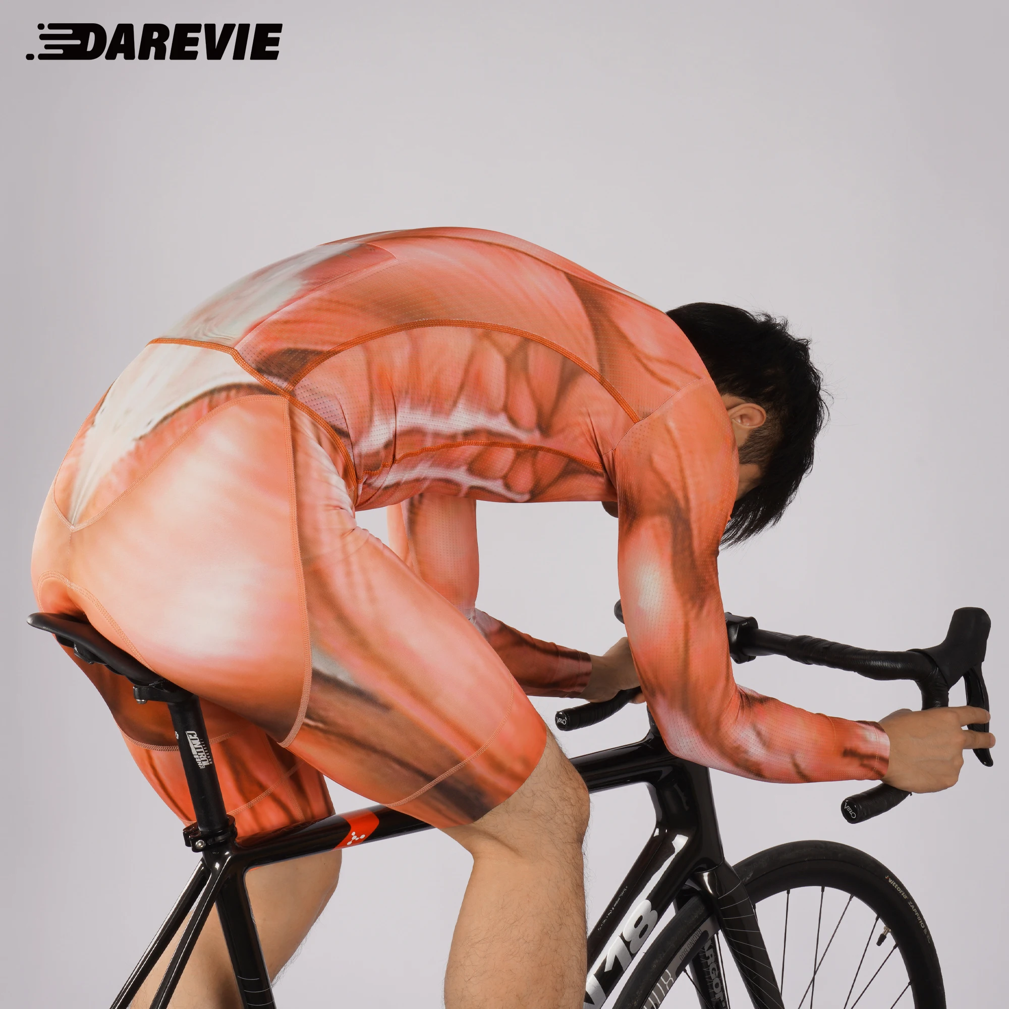 DAREVIE رجل الدراجات مجموعة 7 سنتيمتر المضادة للانزلاق العضلات Skinsuit الدراجات الملابس للرجال الرطوبة فتل سريعة الجافة الرجال الدراجات الملابس #4