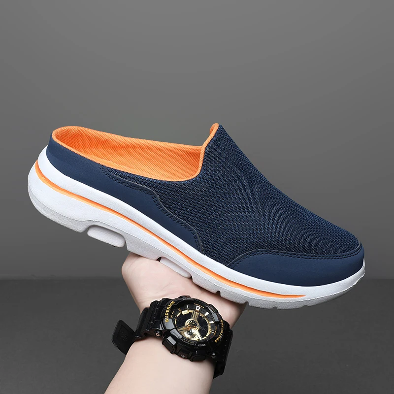 

ELUVA Men's Slippers Summer Soft Comfortable Home Slippers Breathable Anti-slip Men's Sneakers Couple Flats Mules Shoes Man