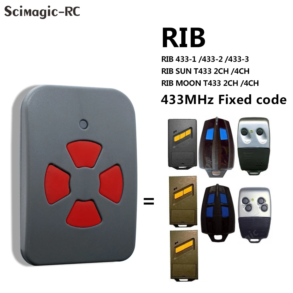 

For RIB 433-1 433-2 433-3 SUN T433 2CH/4CH MOON T433 2CH/4CH 433.92mhz Fixed Code Clone Remote Control Transmitter