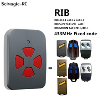 For RIB 433-1 433-2 433-3 SUN T433 2CH/4CH MOON T433 2CH/4CH 433.92mhz Fixed Code Clone Remote Control Transmitter