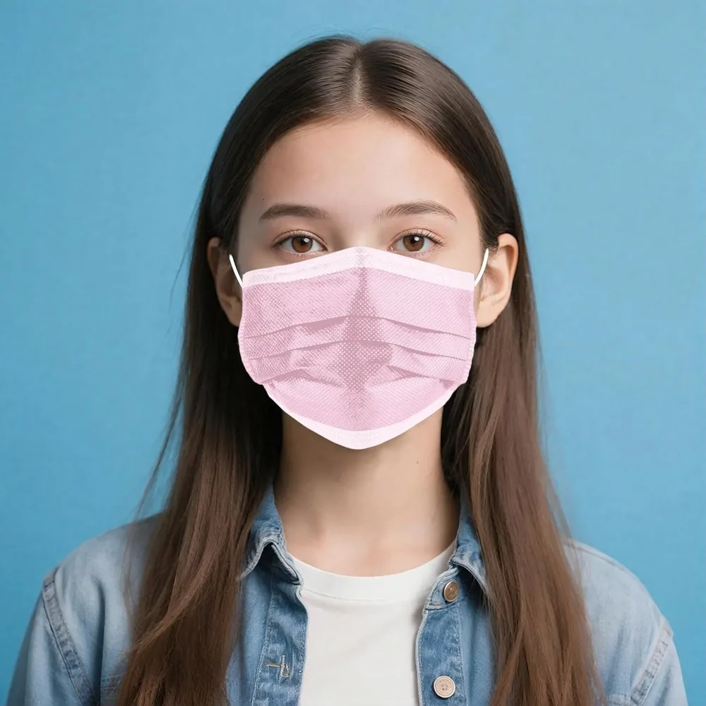 100 قطعة 3 طبقات قناع وجه أسود للاستعمال مرة واحدة، أقنعة حماية للوجه #4