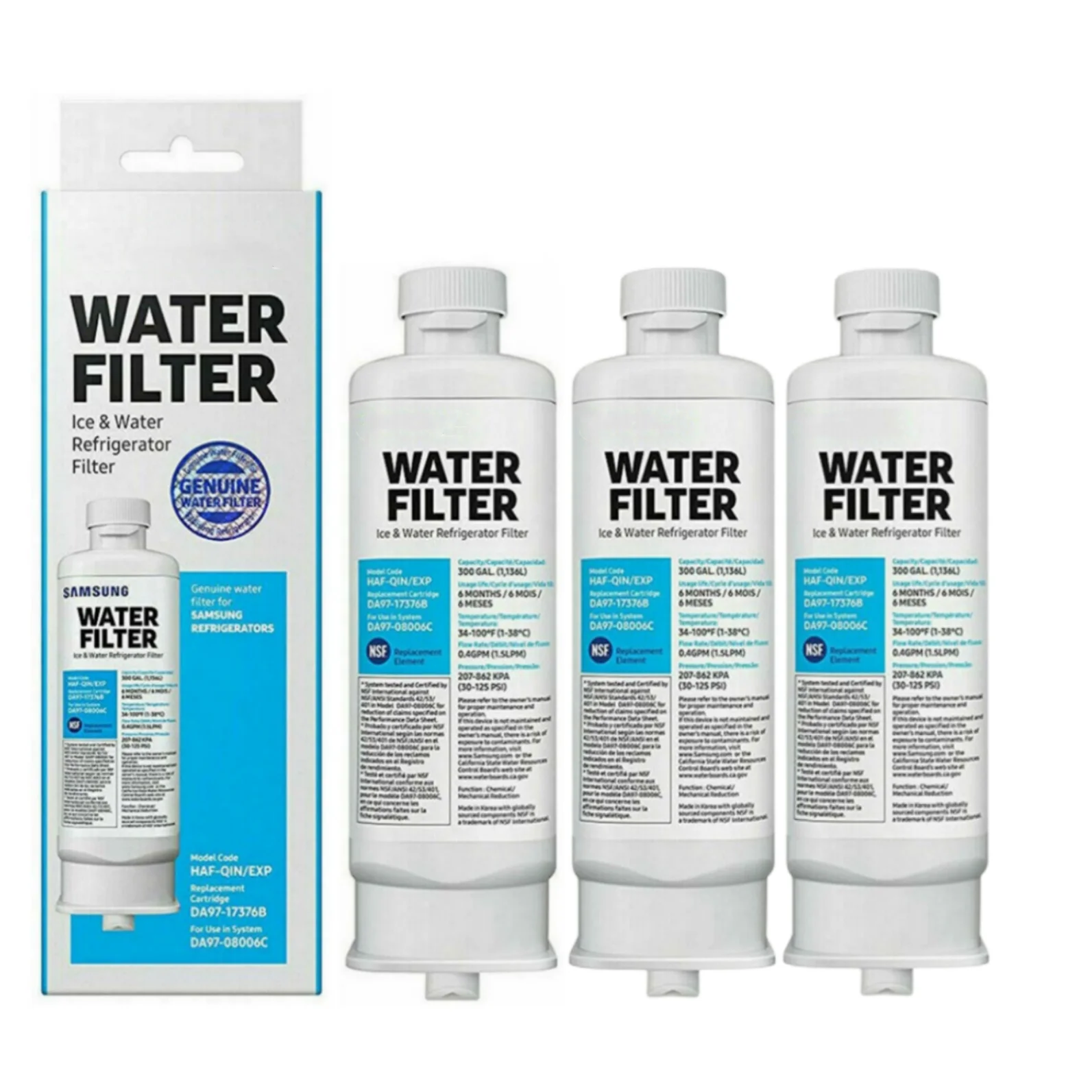 

Replace Refrigerator Water Filter For Samsung DA97-17376B，HAF-QIN/EXP, HAF-QIN, DA97-08006C, RF28R7351SG, RF23M8070SR,WS645A