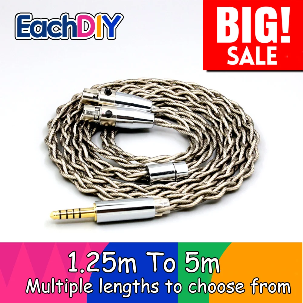 

99% Pure Silver + Graphene Silver Plate Shield Earphone Cable For Audeze LCD-3 LCD-2 LCD-X LCD-XC LCD-4z LCD-MX4 LCD-GX LN007941