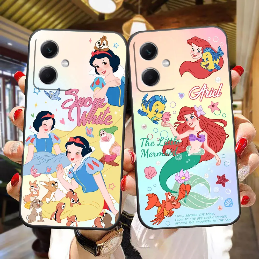 Disney princess Phone Case For Redmi Note 13 12 12S 11 11T 11S 10 9 9S 8 8T PRO PLUS 4G 5G Soft Silicone Case Funda Coque Shell