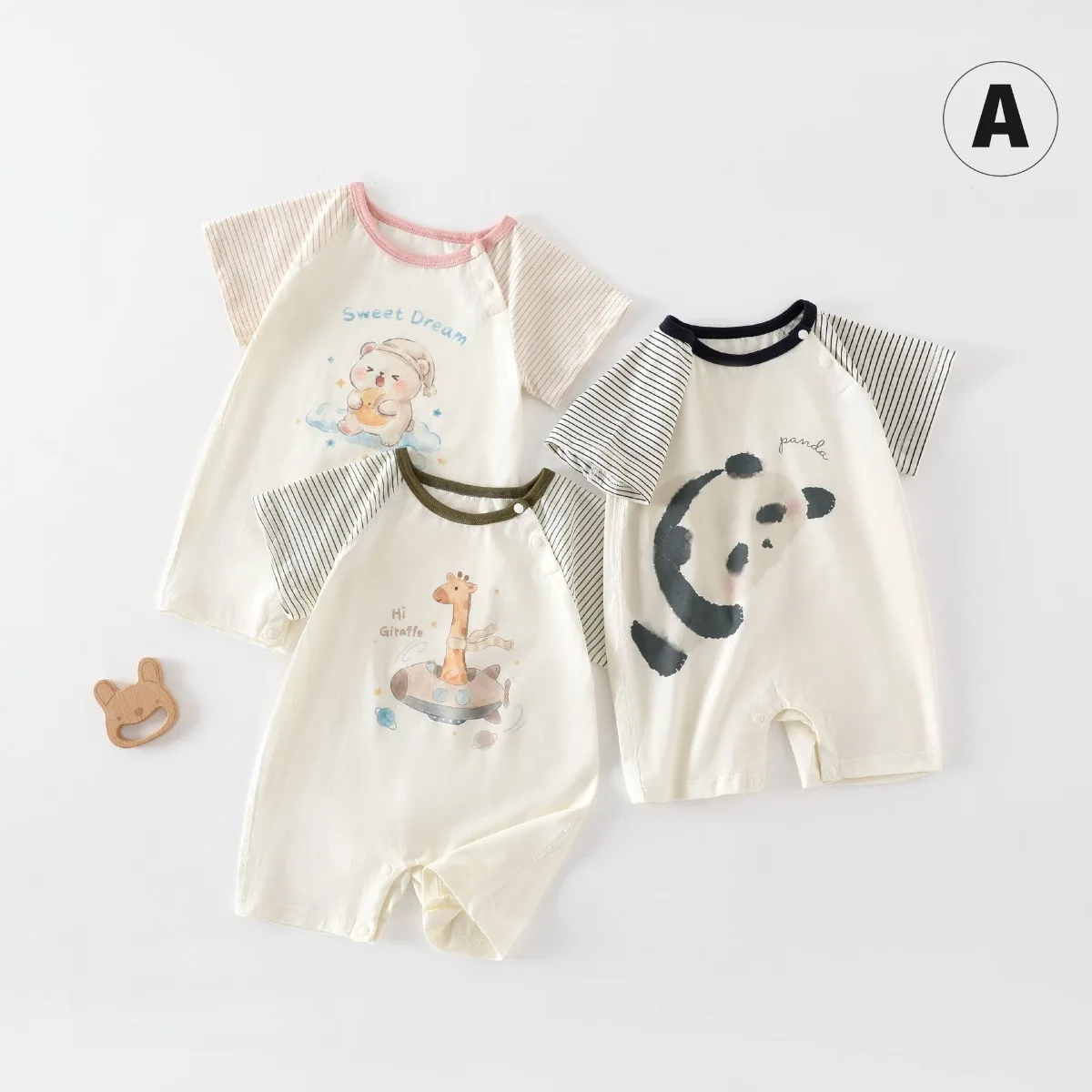 New Arrival Baby Summer Lightweight Cartoon Romper 6-18M Kid Cotton Breathable Soft Onesie Toddler Casual Short Sleeve One-piece