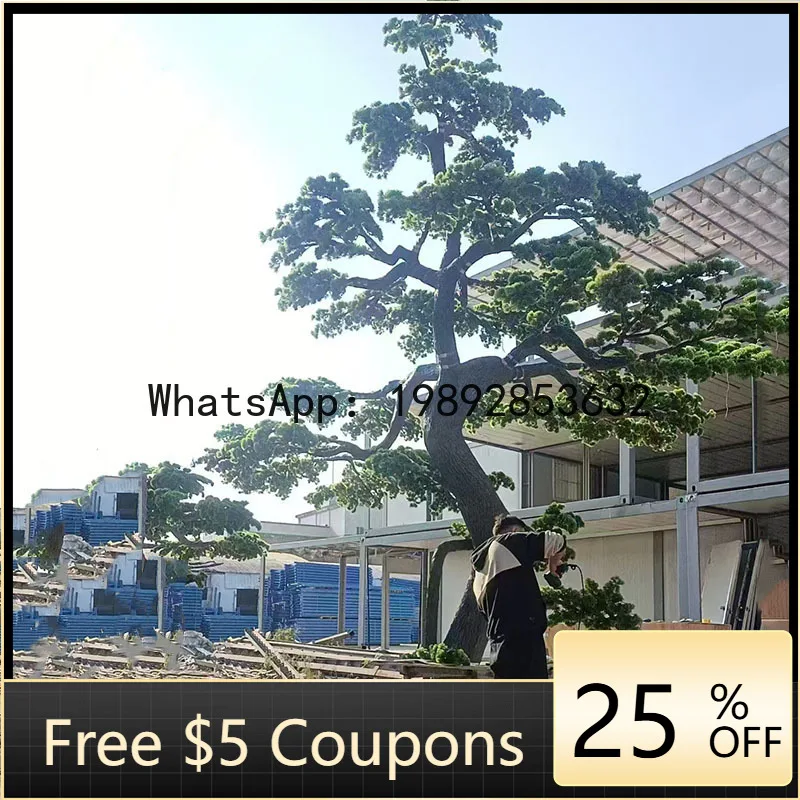 Z4    Rotangpalm Landscaping Floor-standing Exhibition Hall Entrance Green Plant Artificial Ornament Pine Tree Fake Tree
